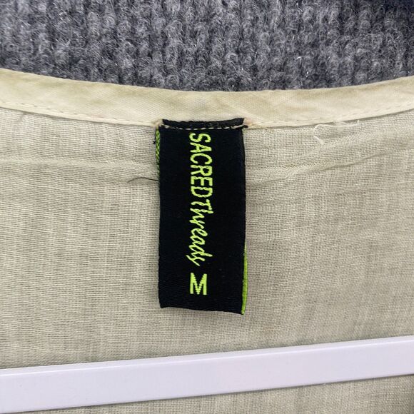 Sacred Threads Dress Womens M Silk Cotton Babydoll Tiered Boho Western Hippie - Picture 7 of 12